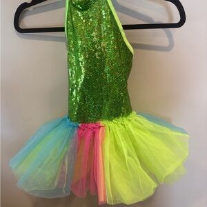 Weissman Green and Neon Tutu Costume small child.